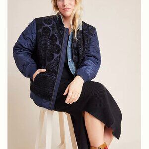NWT Anthropologie Clemence Quilted Bomber Jacket Women's M